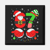 Funny Six Seven 67 Meme 6 7 Elf Santa Christmas Pa Magnet (Vorne)
