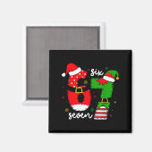 Funny Six Seven 67 Meme 6 7 Elf Santa Christmas Pa Magnet (Vorderseite/Rückseite)