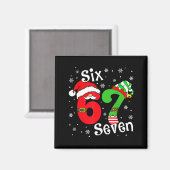 Funny Six Seven 67 Meme 6 7 Elf Santa Christmas Pa Magnet (Vorderseite/Rückseite)