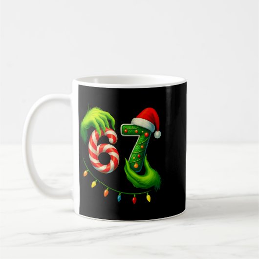Funny Six Seven 67 Meme 6 7 Santa Christmas Brainr Kaffeetasse (Links)