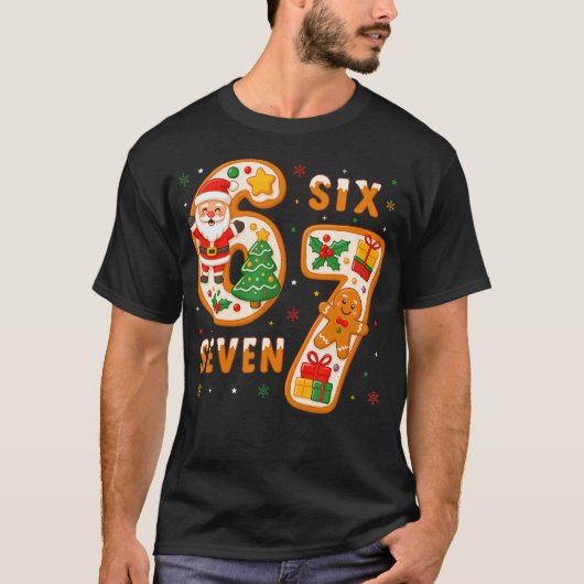 Funny Six Seven 67 Meme 6 7 Santa Christmas s Kid T-Shirt (Vorderseite)