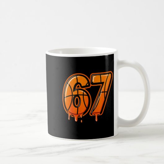 Funny Six Seven 67 Meme Gen Alpha 67 Basketball Fo Kaffeetasse (Rechts)