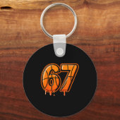 Funny Six Seven 67 Meme Gen Alpha 67 Basketball Fo Schlüsselanhänger (Vorderseite)