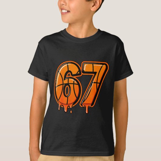 Funny Six Seven 67 Meme Gen Alpha 67 Basketball Fo T-Shirt (Vorderseite)