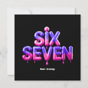 Funny Six Seven 67 Meme Gen Alpha Cool Viral Style Einladung