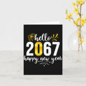 Funny Six Seven 67 Meme Happy New Year Karte (Gelbe Blume)