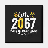 Funny Six Seven 67 Meme Happy New Year  Magnet (Vorne)