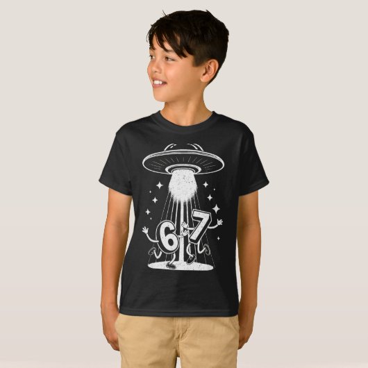 Funny Six Seven 67 Meme Internet Meme Ufo Gen Alph T-Shirt (Vorne ganz)