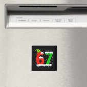 Funny Six Seven 67 Meme Saying 6 7 Elf Christmas T Magnet (In Situ (Geschirrspüler))
