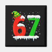 Funny Six Seven 67 Meme Saying 6 7 Elf Christmas T Magnet (Vorne)