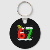 Funny Six Seven 67 Meme Saying 6 7 Elf Christmas T Schlüsselanhänger (Vorderseite)