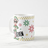 Funny Six Seven 67 Meme Xmas Elf Holiday Humor Kaffeetasse (Vorderseite Links)