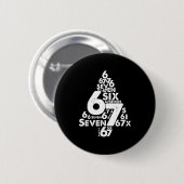 Funny Six Seven 6 7 Christmas Tree Meme Christmas Button (Vorne & Hinten)