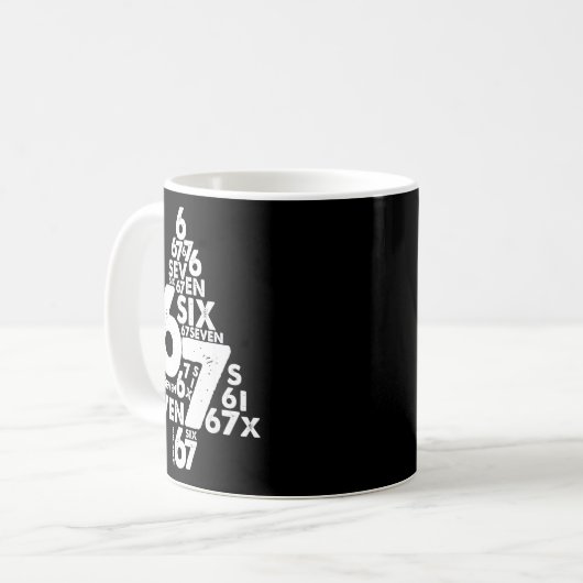 Funny Six Seven 6 7 Christmas Tree Meme Christmas Kaffeetasse (Vorderseite Links)