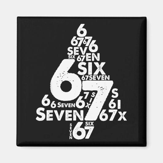 Funny Six Seven 6 7 Christmas Tree Meme Christmas Magnet (Vorne)