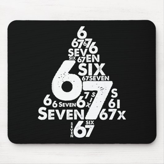 Funny Six Seven 6 7 Christmas Tree Meme Christmas Mousepad (Vorne)