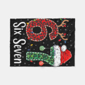 Funny Six Seven 6 7 Meme 67 Christmas Leopard Xmas Fleecedecke (Vorderseite (Horizontal))