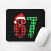 Funny Six Seven 6 7 Meme 67 Christmas Red Plaid Xm Mousepad (Mit Mouse)