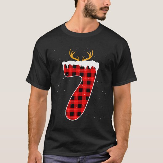 Funny Six Seven 6 7 Meme 67 Christmas Red Plaid Xm T-Shirt (Vorderseite)