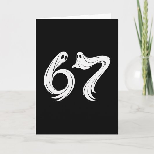 Funny Six Seven 6 7 Meme 67 Design Ghost Halloween Karte (Vorderseite)