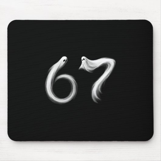 Funny Six Seven 6 7 Meme 67 Design Ghost Halloween Mousepad (Vorne)