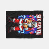 Funny Six Seven 6 7 Meme 67 Santa Christmas Men Bo Fleecedecke (Vorderseite (Horizontal))
