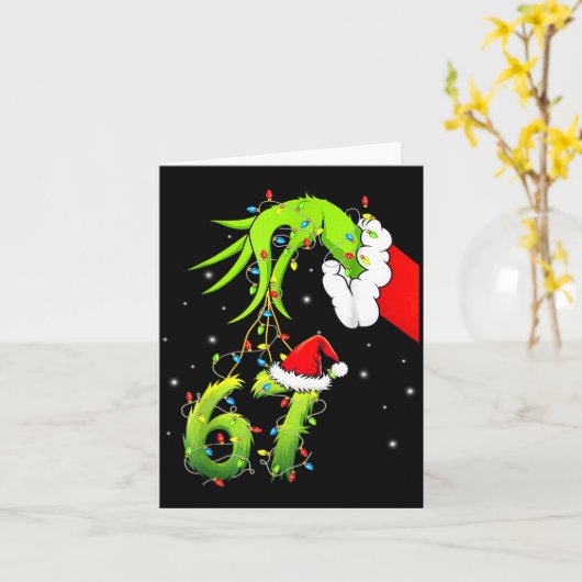 Funny Six Seven 6 7 Meme 67 Xmas Hand Christmas Co Karte (Gelbe Blume)