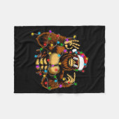 Funny Six Seven 6 7 Meme Bigfoot Christmas Lights Fleecedecke (Vorderseite (Horizontal))