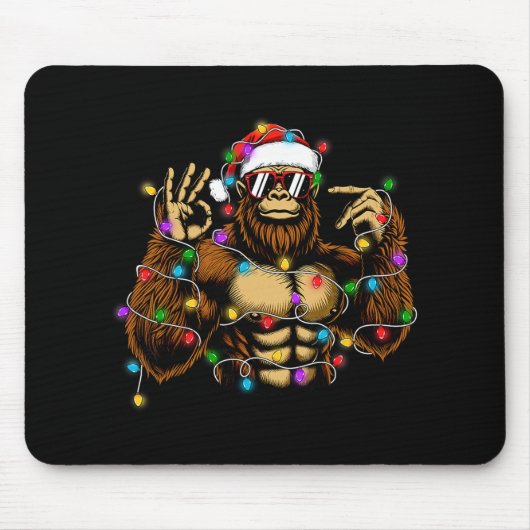 Funny Six Seven 6 7 Meme Bigfoot Christmas Lights Mousepad (Vorne)