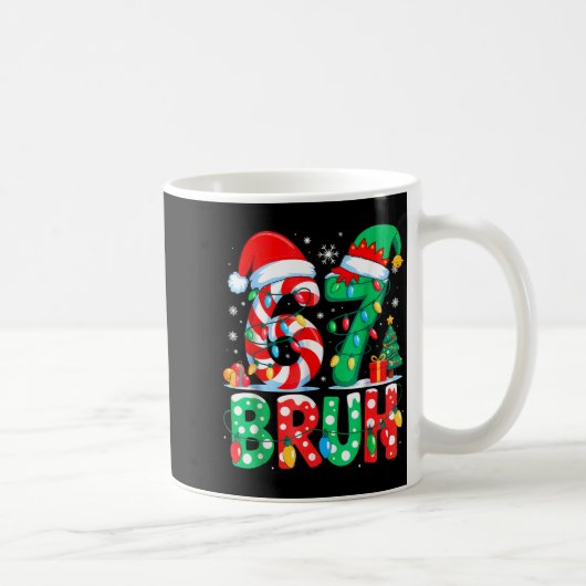 Funny Six Seven 6 7 Meme Christmas Family Xmas San Kaffeetasse (Rechts)