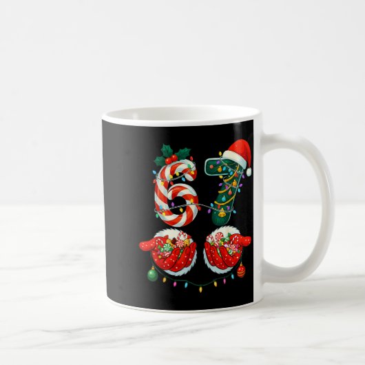 Funny Six Seven 6 7 Meme Christmas Family Xmas San Kaffeetasse (Rechts)