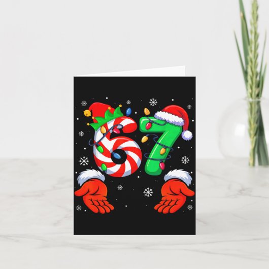 Funny Six Seven 6 7 Meme Christmas Family Xmas San Karte (Vorderseite)