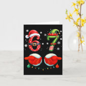 Funny Six Seven 6 7 Meme Christmas Humor Santa Elf Karte (Gelbe Blume)