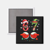 Funny Six Seven 6 7 Meme Christmas Humor Santa Elf Magnet (Vorderseite/Rückseite)