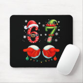 Funny Six Seven 6 7 Meme Christmas Humor Santa Elf Mousepad (Mit Mouse)