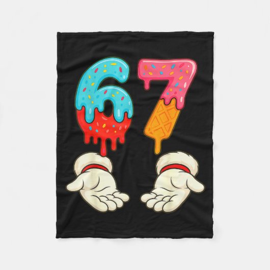 Funny Six Seven 6 7 Meme Christmas Ice Cream Drip Fleecedecke (Vorderseite)
