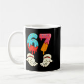 Funny Six Seven 6 7 Meme Christmas Ice Cream Drip Kaffeetasse (Links)