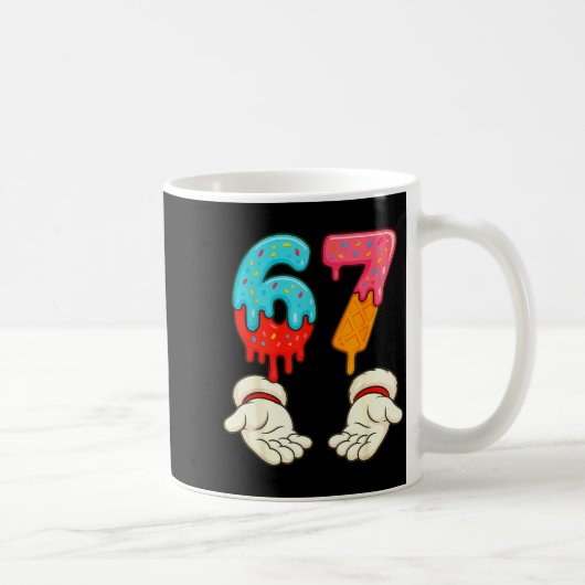 Funny Six Seven 6 7 Meme Christmas Ice Cream Drip Kaffeetasse (Rechts)