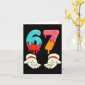 Funny Six Seven 6 7 Meme Christmas Ice Cream Drip Karte (Gelbe Blume)