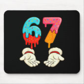 Funny Six Seven 6 7 Meme Christmas Ice Cream Drip  Mousepad (Vorne)