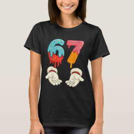 Funny Six Seven 6 7 Meme Christmas Ice Cream Drip T-Shirt