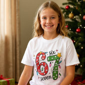 Funny Six Seven 6 7 Meme Christmas Lights Kids T-Shirt