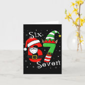 Funny Six Seven 6 7 Meme Christmas Santa Elf Numbe Karte (Gelbe Blume)