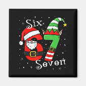 Funny Six Seven 6 7 Meme Christmas Santa Elf Numbe Magnet (Vorne)