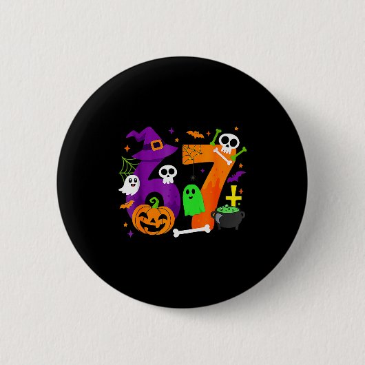 Funny Six Seven 6 7 Meme Design Couples Halloween  Button (Vorderseite)