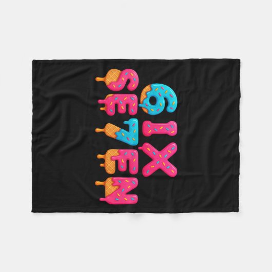 Funny Six Seven 6 7 Meme Design Fleecedecke (Vorderseite (Horizontal))
