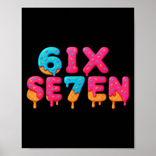 Funny Six Seven 6 7 Meme Design  Poster (Vorne)