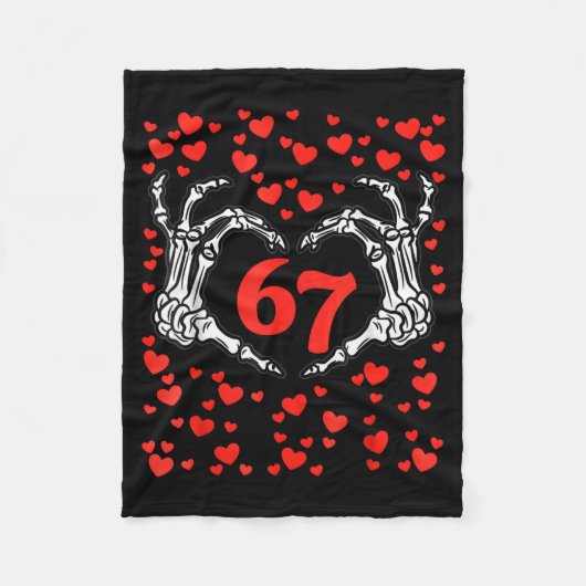 Funny Six Seven 6 7 Meme For Men Women Kids Valent Fleecedecke (Vorderseite)