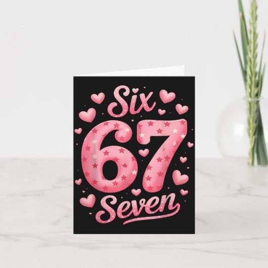 Funny Six Seven 6 7 Meme For Men Women Kids Valent Karte (Vorderseite)