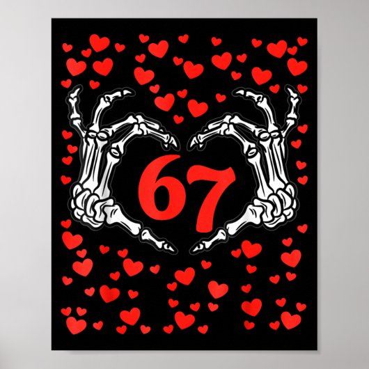 Funny Six Seven 6 7 Meme For Men Women Kids Valent Poster (Vorne)